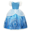 VOGUEON Mädchen Aschenputtel Prinzessin Halloween Party Kostüm Kurzarm Blau Fancy Ballkleid Kinder Fancy Geburtstag Kleidung Kittel