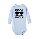 Cool Like My Uncle Baby Boys Bodysuits Autumn Long Sleeve Bodysuit  Winter Ropa  Newborn Shower Present 0-24M
