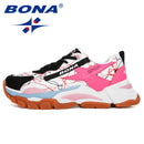 BONA 2020 New Designers Mesh Breathable Running Shoes Women Outdoor Walking Shoes Woman Fashion Sneakers Ladies Jogging Footwear
