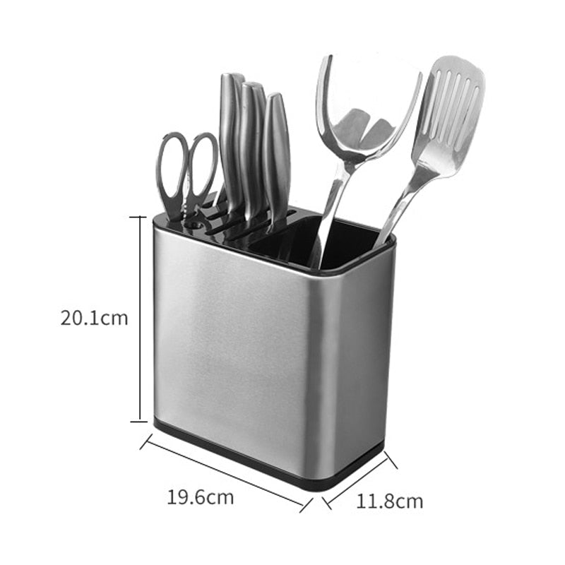 Kitchen Cutlery Organizer Knife Stand Plastic Drain Storage Holder Spoon Fork Chopstick Kitchenware Cooking Tool Tray Shelf Box