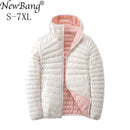 NewBang 6XL 7XL Reversible Down Coat Women Ultra Light Down Jacket Feather Jacket Women Travel Double Side Jackets Plus