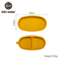 Let's Make 1Set Baby Feeding Anti-slip Pads Two-sided Suction Cup Children Silicone Baby Feeding Bowl Dish Mats Coaster for Kids