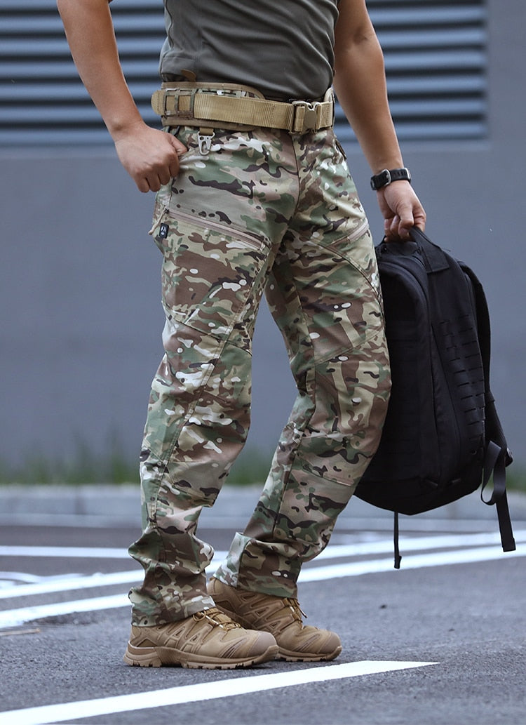 PAVEHAWK Sommer Cargohose Herren Khaki Schwarz Camouflage Armee Taktische Militärarbeit Freizeithose Jogger Jogginghose Streetwear
