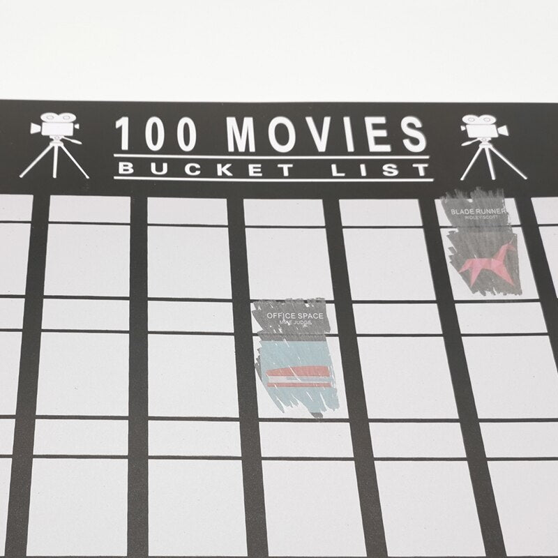 100 MOVIES -- Scratch OFF BUCKET LIST poster  Scratch Last Wish Poster Gold silver