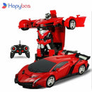2 en 1 RC coche deportivo coche transformación Robots modelos Control remoto deformación coche RC juguete de lucha niños regalo de cumpleaños