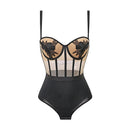 Irene Tinnie Damen sexy rückenfreies Mesh Bodycon Spitzen-Jumpsuits für den Sommer Damen Strampler Clubwear Body Overall Shorts Playsuits