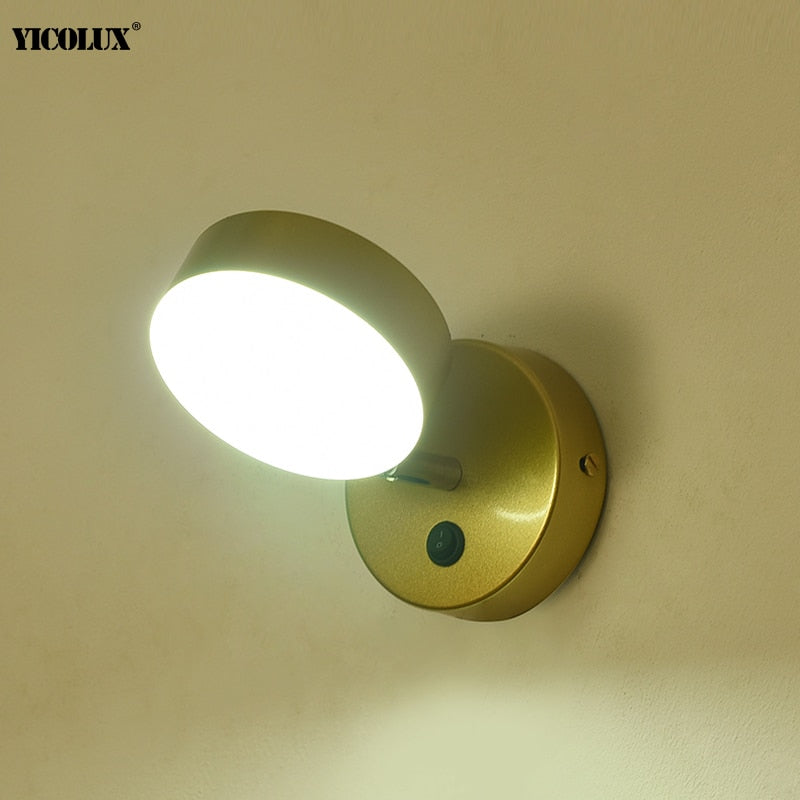 Gold Schwarz Eisen LED Wandleuchten Wohnzimmer Schlafzimmer Bett Innenleuchten Leuchte Wandlamp Schalter Industrieleuchte