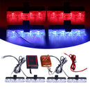 Grill Car Police LED Light Strobe Red Blue Emergency  Remote Wireless Control Flash Signal Fireman Beacon Warning Lamp