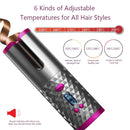 Cordless Auto Rotating Ceramic Hair Curler USB Rechargeable Curling Iron LCD Display Temperature Adjustable Curling Wave Styler
