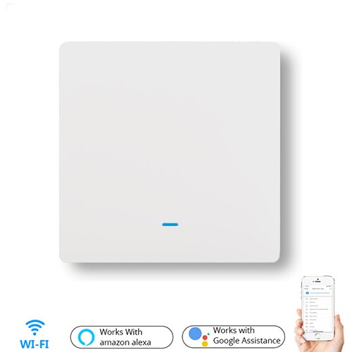 Smart Switch WiFi Push Button Wandlichtschalter EU AC 90 V 250 V Nein Neutral Tuya Wireless Control Alexa Google Home Kompatibel