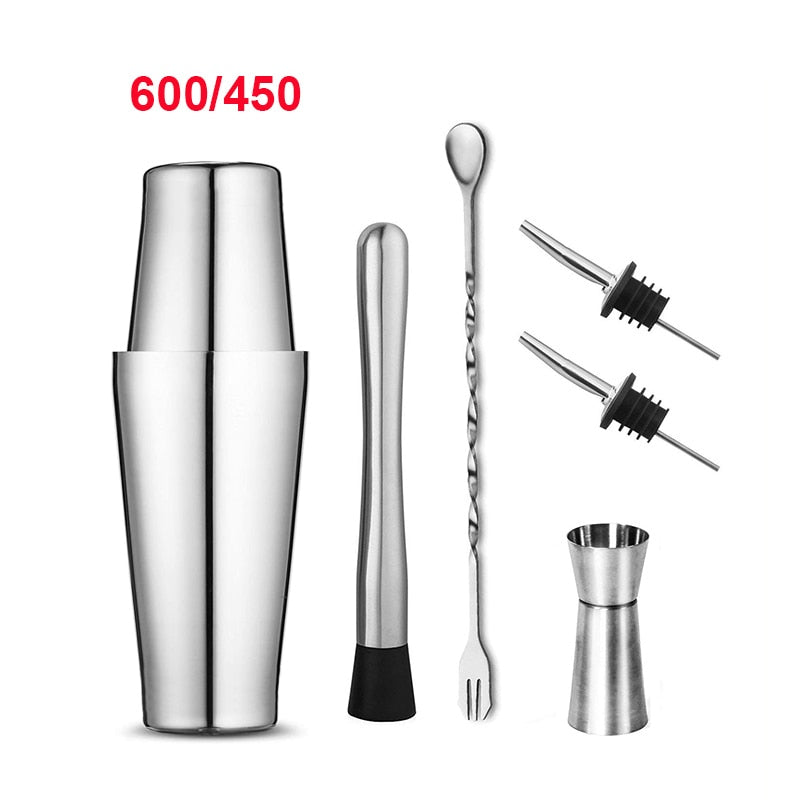 UPORS Stainless Steel Cocktail Shaker Mixer Wine Martini Boston Shaker For Bartender Drink Party Bar Tools 550ML/750ML