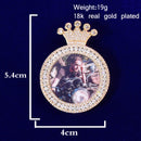Bubble Letter Custom Foto Halskette für Herren Bild Erinnerung Krone Micro Pave Anhänger Vergoldet Hip Hop Rock Schmuck