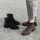 JIANBUDAN Autumn winter suede casual Chelsea boots Women's fashion New Ankle boots Winter plush warm women's boots Size 34-40
