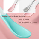BC Babycare 2pcs Soft Baby Temperature Sensing Spoon BPA Free Food Infant Feeding Tools Flatware Sterilizable TPE Square Spoons