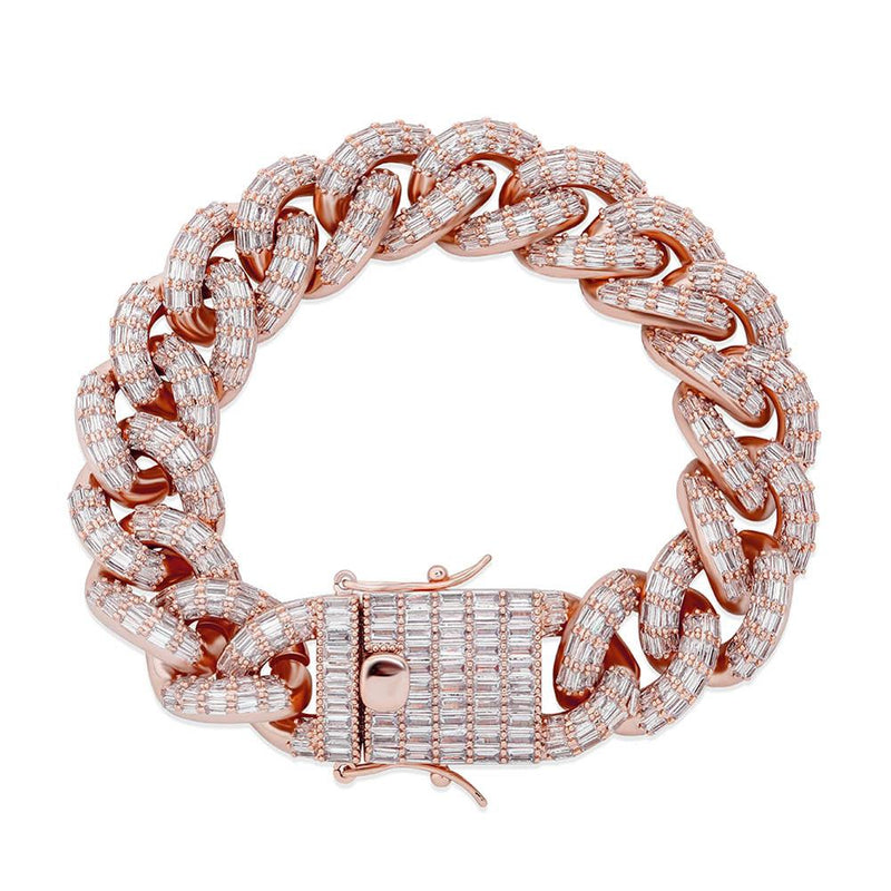 TOPGRILLZ 16mm Miami Cuban Chain Bracelet 4 COLORS High Quality Copper Material Iced Out Cubic Zirconia Hip Hop Jewelry For Gift