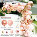 96 piezas Morandi melocotón globos arco guirnalda Kit cromo oro rosa 4D globo para boda cumpleaños Baby Shower fiesta decoración
