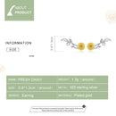 bamoer Gold Color Sunflower Long Stud Earrings for Women 925 Sterling Silver Daisy Flower Branch Series Jewelry 2020 BSE394