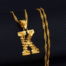 Anniyo A-Z Small Letters Necklaces Women/Girl Gold Color Initial Pendant Thin Chain English Letter Jewelry Alphabet Gift