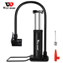 WEST BIKING 120PSI Bicycle Pump Fit Presta Schrader Aluminum Alloy Bike Inflator Foot Pedal Portable Floor Air Inflator Pump