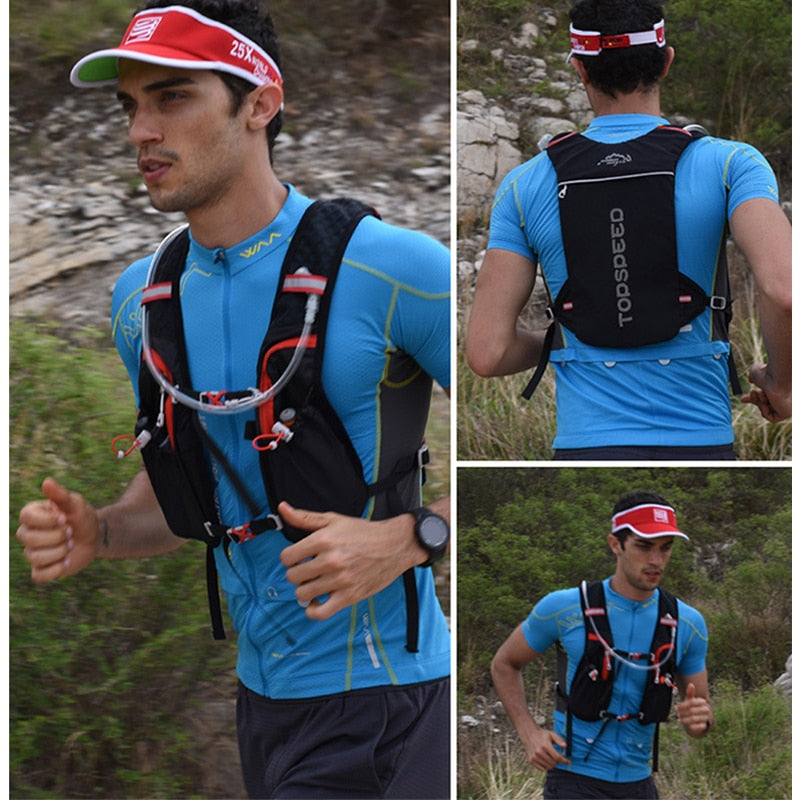 Bolsa ultraligera para correr, mochila de hidratación para ciclismo, chaleco deportivo para correr al aire libre para hombres y mujeres, vejiga de agua de 1,5 l