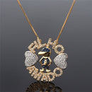 2021 New Copper Boy And Girl Pendant Necklace AAA Cubic Zirconia Black Gold Fashion Necklaces For friends Jewelry 2021 Statement