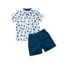lioraitiin 1-6 Jahre Kinder Kleidung Set Baby Jungen Dinosaurier Umlegekragen Kurzarm T-Shirt Hose 2tlg. Freizeit Sommer Kleidung Set