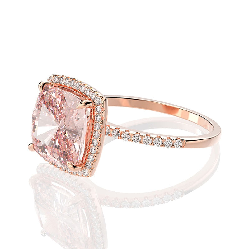 OEVAS lujo 100% Plata de Ley 925 creado moissanita morganita piedra preciosa anillo de compromiso de boda joyería fina al por mayor