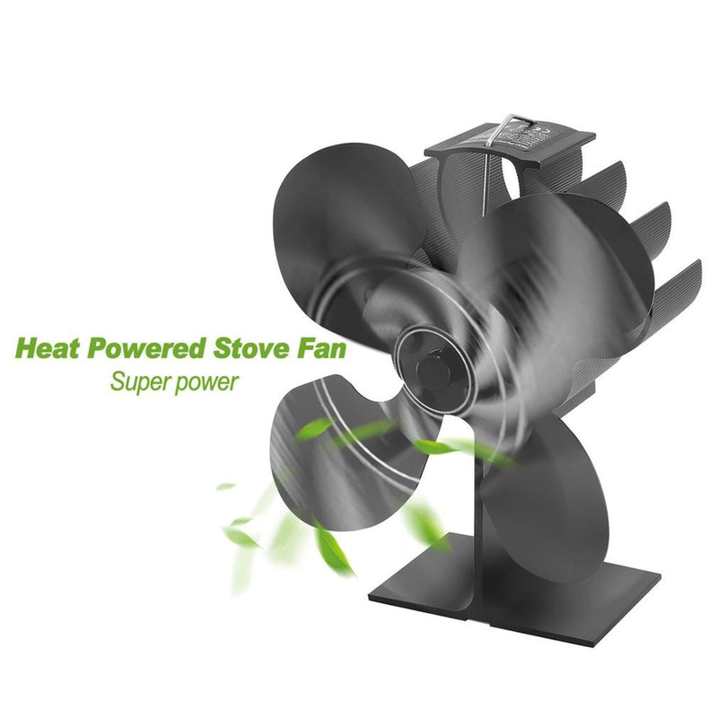 Heimkamin 4/5 Flügel wärmebetriebener Ofenventilator Geräuscharmer elektrischer Ofenventilator, der effektiv warme Luft für den Kamin verteilt