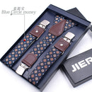 Genuine Leather Men's Suspenders  3/6 Clips Braces Suspensor Adjustable Belt Strap Bretelles Vintage Male Garter For Shirt