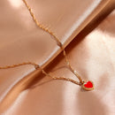 Flatfoosie Fashion Charm Heart-shaped Pendant Necklace For Women Gold Color Twisted Chain Necklace Jewelry Friendship Gifts