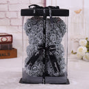 Oso de peluche Diy de 25x16 Cm con caja, flor Artificial de PE, Día de San Valentín para novia, mujer, esposa, regalo de fiesta de Navidad