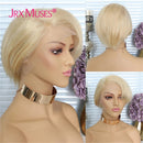 Pixie Cut Bob Lace Part Perücken 150% Dichte Blonde Lace Closure Echthaar Perücken Kurze Closure Perücken Vorgezupft mit Babyhaar