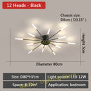 Lámpara de araña nórdica con luces LED para sala de estar, comedor, dormitorio, decoración del hogar, luces colgantes creativas modernas doradas o negras de lujo
