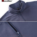 MAGCOMSEN Men's Army Combat Long Sleeve T Shirt Tactical Military Hunting 1/4 Zipper T-Shirt Outdoor Hiking Adventure Tee Shirts