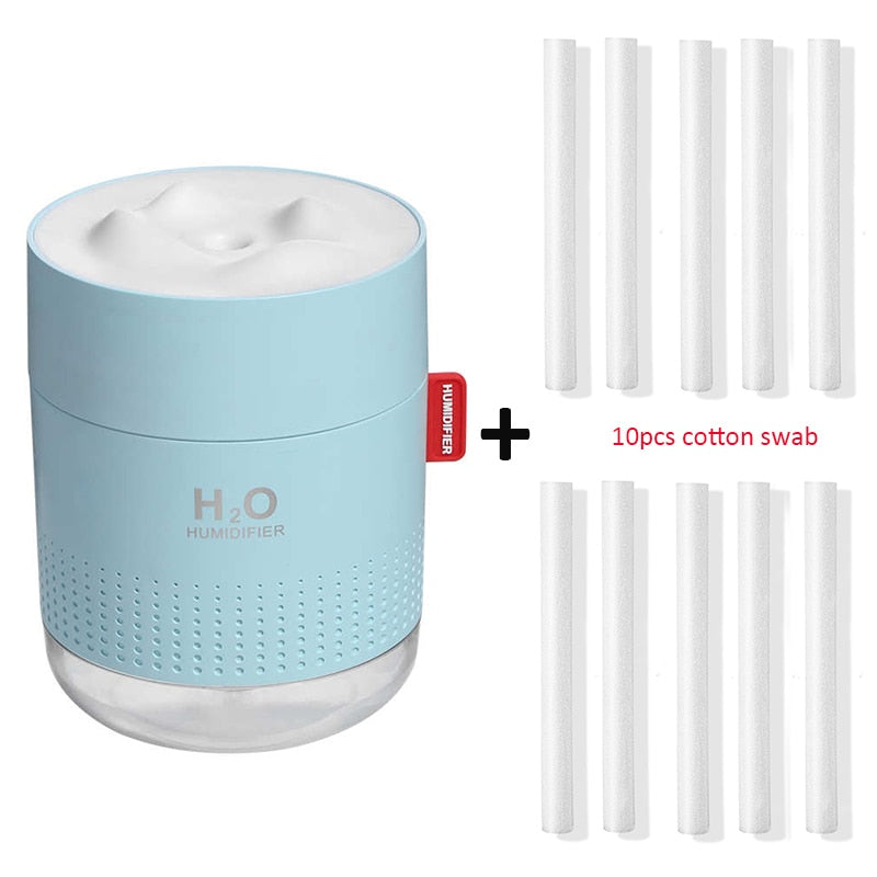 Humidificador de montaña de nieve blanca, 500ML, difusor ultrasónico de aire con USB, Humidificador de aromaterapia con luz relajante, difusor para el hogar