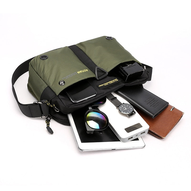 Bolsos de hombro de nailon Scione para hombre, bolsos de hombro impermeables de viaje informales para hombre, bolsos de mensajero cruzados para hombre, iPad