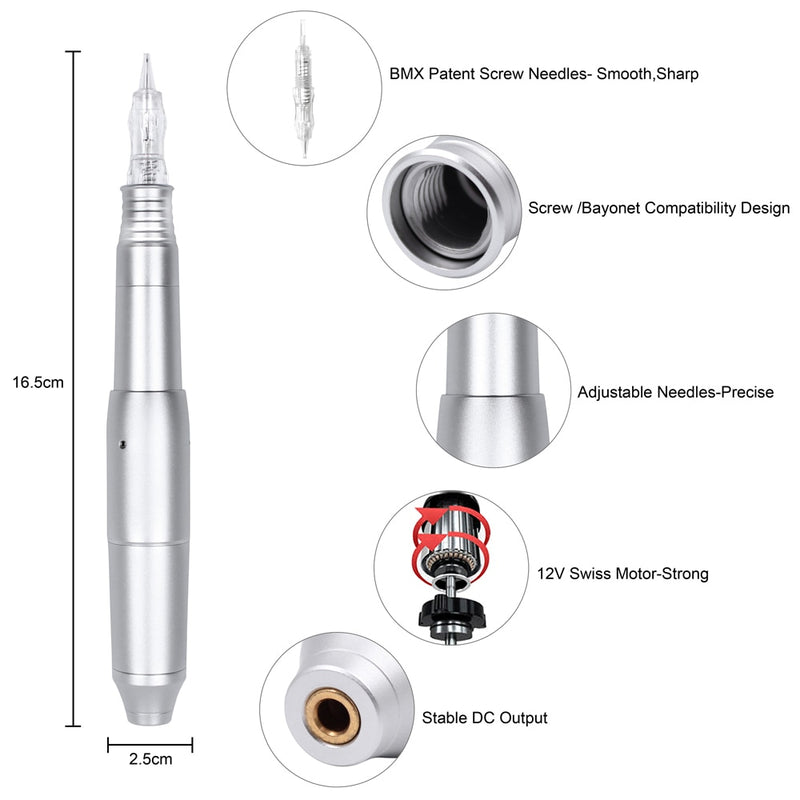 Envío rápido de DHL Máquina de maquillaje permanente Máquina de tatuaje de cejas Dispositivo digital profesional Juego de máquina de pluma de tatuaje CTD003