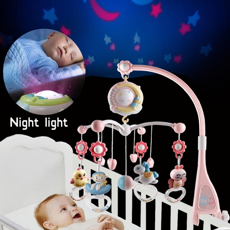 Baby Rattles Crib Mobiles Toy Holder Rotating Mobile Bed Bell Musical Box Projection 0-12 Months Newborn Infant Baby Boy Toys