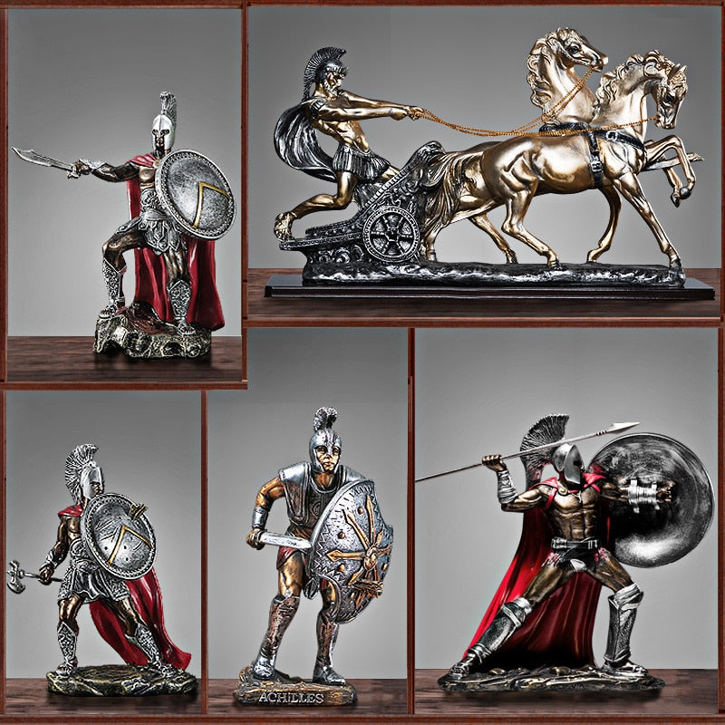 Antikes Rom Ornament Retro Spartan Charakter Modell Kunstharz Handwerk Figuren Wohnkultur Spartan Warrior Statue Figur Dekorieren Geschenk