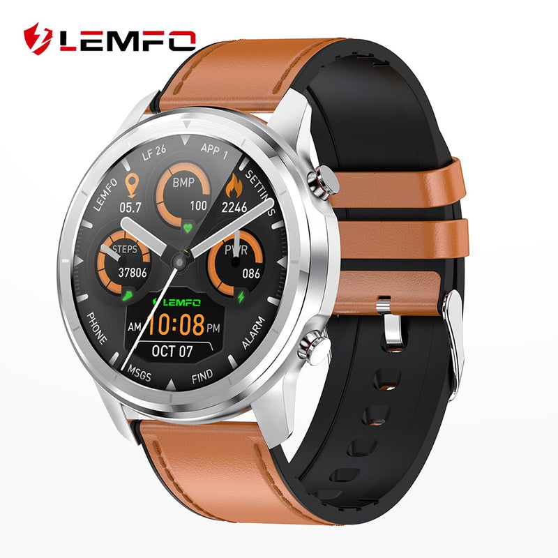 LEMFO LF26 1,3 pulgadas completamente táctil 360*360 HD pantalla Amoled reloj inteligente hombres Bluetooth 5,0 reloj meteorológico cara reloj inteligente para Android