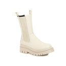 Luxury brand round toe platform ankle boots for woman slip-on chunky heels winter warm fleece chelsea boots women big size 43