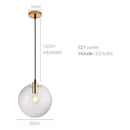 Modern minimalist pendant lights restaurant creative bedroom bedside bar gradient golden glass ball pendant light