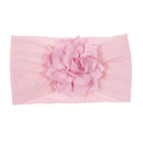 Nishine Soft Stretch Satin Rose Flower Baby Headband Newborn Knot Wide Nylon Headwraps Turban Girls Headwear Kids Photo Props