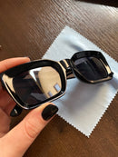 Vintage  Square Sunglasses Women UV400 Retro Big Designer Large Frame Sun Glasses Black Shades Ladies Eyewear UV400
