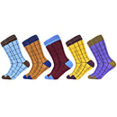 Hot Sale Men Socks 2020 New Colorful Gifts for Men Cotton Mens Socks Geometric Lattice Classic Happy Business Casual  Socks Men