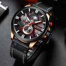 Reloj cronógrafo de moda CURREN, reloj de cuero para hombre, relojes deportivos informales para hombre, reloj de pulsera de cuarzo, reloj Masculino