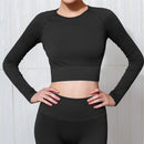 Workout Tops For Women Fitness Sport Yoga Top Knitted Yoga Shirt Seamless Top Long Sleeve Running Sport Shirt Women Sportswear