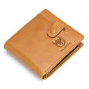 Billetera BULLCAPTAIN de cuero genuino para hombre, monedero pequeño, billetera corta Retro, billetera multifunción informal británica