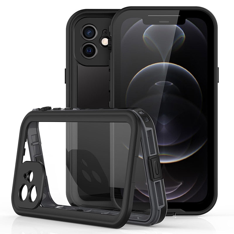 IP68 Real Waterproof Case For iPhone 13 12 Pro Max 12 Mini 11 Pro X 10 XR XS Max Clear Underwater Protect Water Proof Phone Case