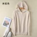 2021 Frühling Winter 100% Nerz Kaschmir Pullover Damen Gestrickt Mit Kapuze Warme Dame Grade Up Pullover und Pullover Weiche warme Oberteile
